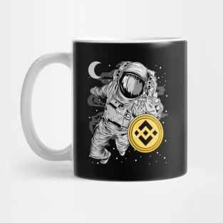 Astronaut Reaching Binance BNB Coin To The Moon Crypto Token Cryptocurrency Wallet Birthday Gift For Men Women Kids Mug